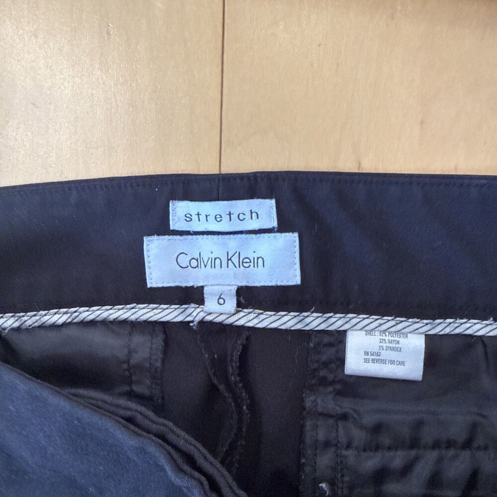 WIDE LEG Calvin Klein Women’s Size 6 Black Stretch Dress Pants - Picture 2 of 10